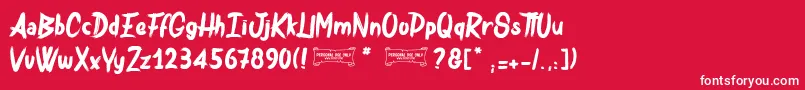 Bulldozer Font – White Fonts on Red Background