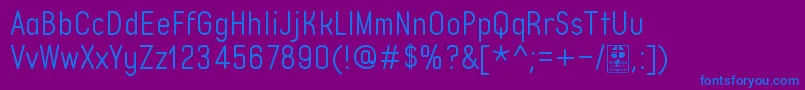 TypoQuikLightDemo-Schriftart – Blaue Schriften auf violettem Hintergrund