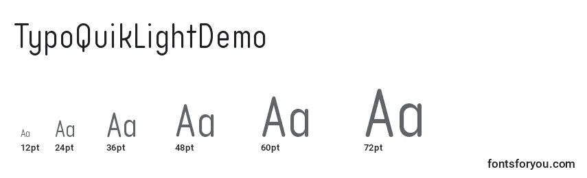 Размеры шрифта TypoQuikLightDemo