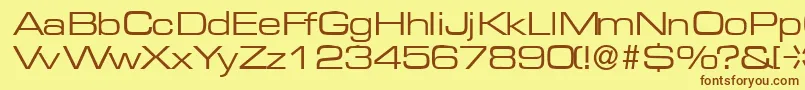 M730SansRegular Font – Brown Fonts on Yellow Background