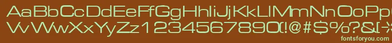 M730SansRegular Font – Green Fonts on Brown Background