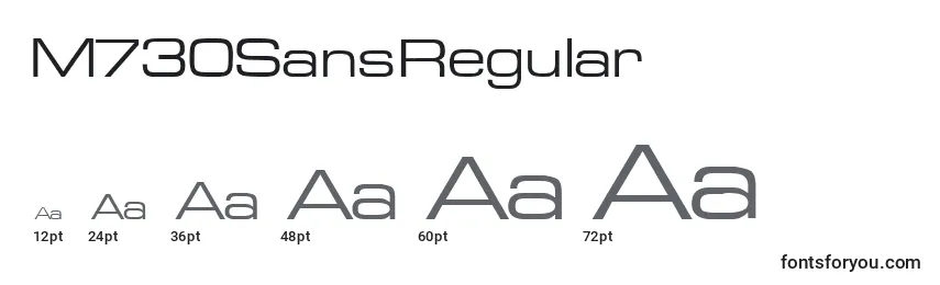 M730SansRegular Font Sizes