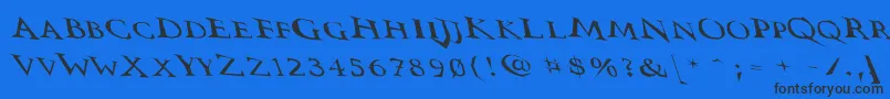 Vtcswitchbladeromancesloppydrunk Font – Black Fonts on Blue Background