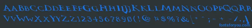 Vtcswitchbladeromancesloppydrunk Font – Blue Fonts on Black Background