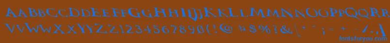 Vtcswitchbladeromancesloppydrunk Font – Blue Fonts on Brown Background