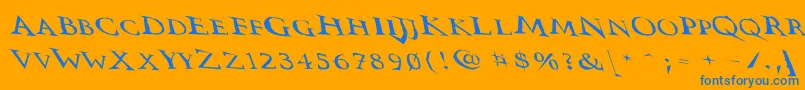 Vtcswitchbladeromancesloppydrunk Font – Blue Fonts on Orange Background