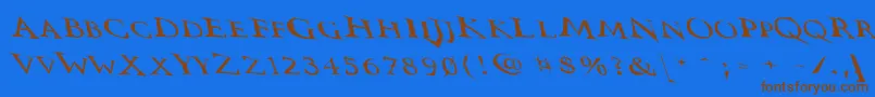 Vtcswitchbladeromancesloppydrunk Font – Brown Fonts on Blue Background