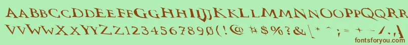 Vtcswitchbladeromancesloppydrunk Font – Brown Fonts on Green Background