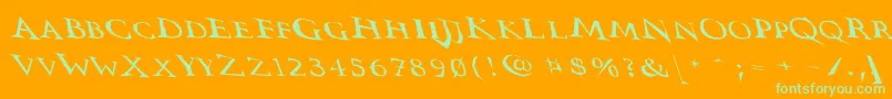 Vtcswitchbladeromancesloppydrunk Font – Green Fonts on Orange Background