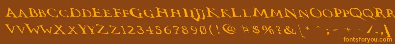 Vtcswitchbladeromancesloppydrunk Font – Orange Fonts on Brown Background