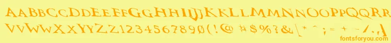 Vtcswitchbladeromancesloppydrunk Font – Orange Fonts on Yellow Background