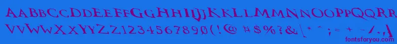 Vtcswitchbladeromancesloppydrunk Font – Purple Fonts on Blue Background
