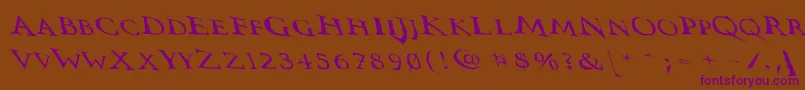 Vtcswitchbladeromancesloppydrunk Font – Purple Fonts on Brown Background