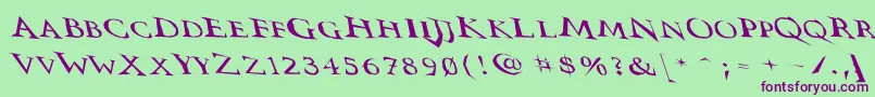 Vtcswitchbladeromancesloppydrunk Font – Purple Fonts on Green Background