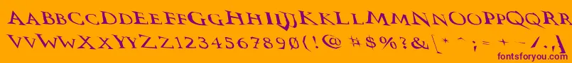 Vtcswitchbladeromancesloppydrunk Font – Purple Fonts on Orange Background