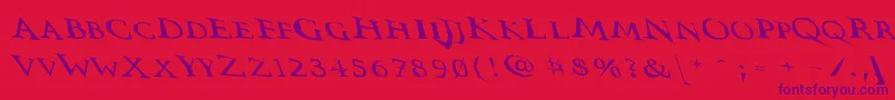 Vtcswitchbladeromancesloppydrunk Font – Purple Fonts on Red Background