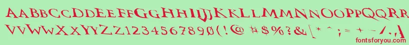 Vtcswitchbladeromancesloppydrunk Font – Red Fonts on Green Background