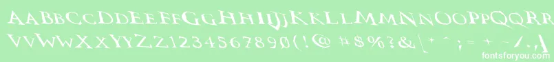 Vtcswitchbladeromancesloppydrunk Font – White Fonts on Green Background
