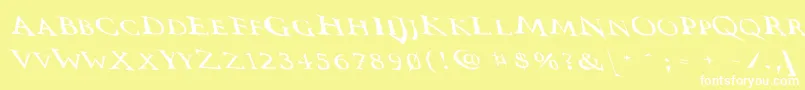 Vtcswitchbladeromancesloppydrunk Font – White Fonts on Yellow Background