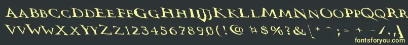 Vtcswitchbladeromancesloppydrunk Font – Yellow Fonts on Black Background