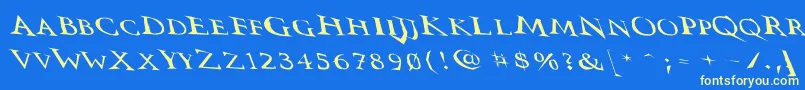 Vtcswitchbladeromancesloppydrunk Font – Yellow Fonts on Blue Background