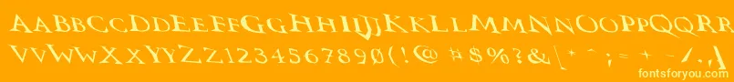Vtcswitchbladeromancesloppydrunk Font – Yellow Fonts on Orange Background