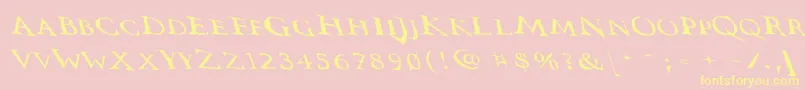Vtcswitchbladeromancesloppydrunk Font – Yellow Fonts on Pink Background