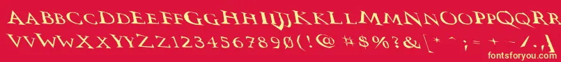 Vtcswitchbladeromancesloppydrunk Font – Yellow Fonts on Red Background