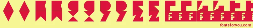 フォントJamstone – 赤い文字の黄色い背景