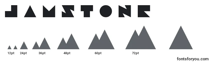 Jamstone Font Sizes