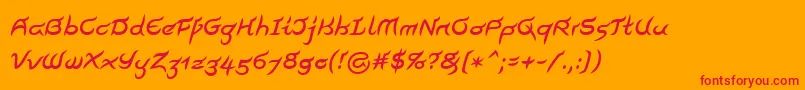 PegathlonLtMedium-Schriftart – Rote Schriften auf orangefarbenem Hintergrund