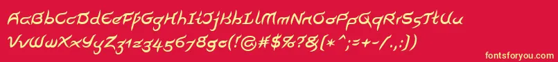 Шрифт PegathlonLtMedium – жёлтые шрифты на красном фоне