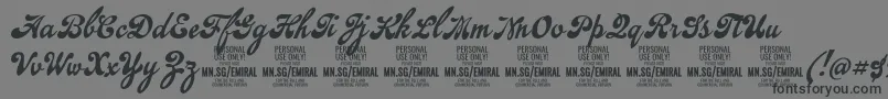 EmiralscriptPersonalUse Font – Black Fonts on Gray Background