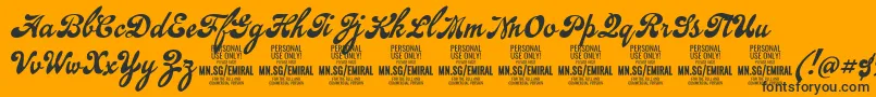 EmiralscriptPersonalUse Font – Black Fonts on Orange Background