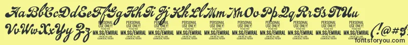 EmiralscriptPersonalUse Font – Black Fonts on Yellow Background