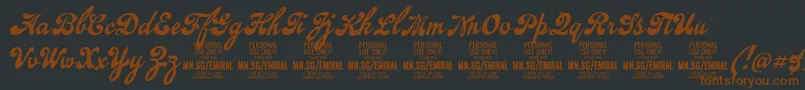 EmiralscriptPersonalUse Font – Brown Fonts on Black Background