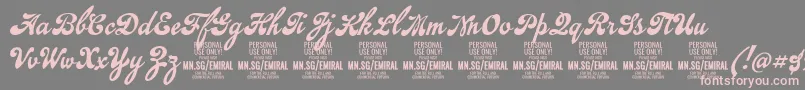 EmiralscriptPersonalUse Font – Pink Fonts on Gray Background