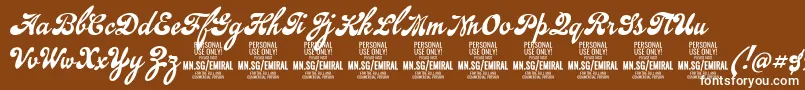 EmiralscriptPersonalUse Font – White Fonts on Brown Background