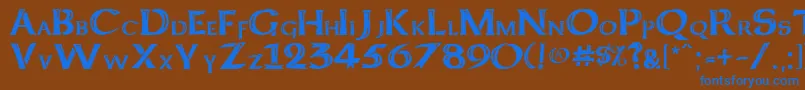 Keltcf Font – Blue Fonts on Brown Background