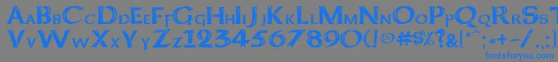 フォントKeltcf – 灰色の背景に青い文字