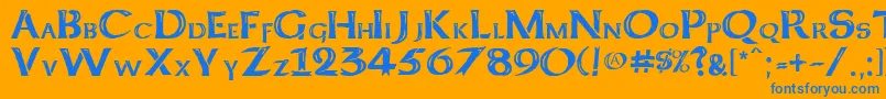 More about Keltcf Font Keltcf Font – Blue Fonts on Orange Background