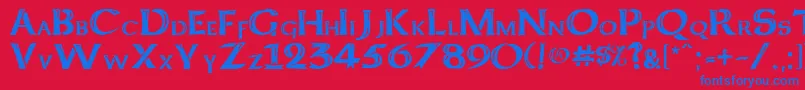 Keltcf Font – Blue Fonts on Red Background