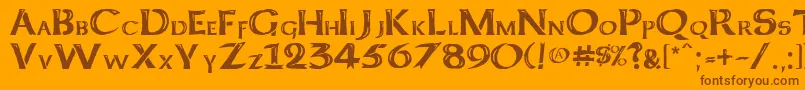 Keltcf Font – Brown Fonts on Orange Background