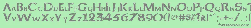 フォントKeltcf – 緑の背景に灰色の文字