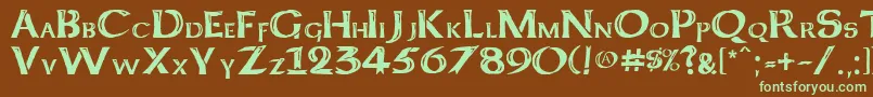 Keltcf Font – Green Fonts on Brown Background