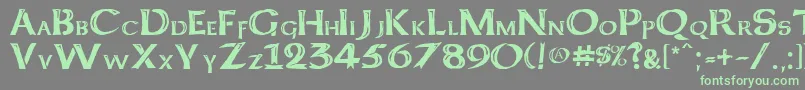 Keltcf Font – Green Fonts on Gray Background