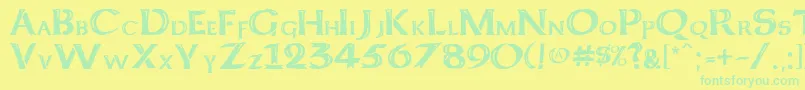 Keltcf Font – Green Fonts on Yellow Background