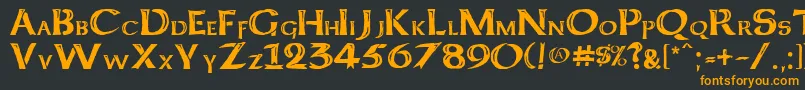 Keltcf Font – Orange Fonts on Black Background