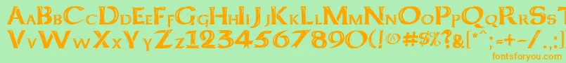 Keltcf Font – Orange Fonts on Green Background