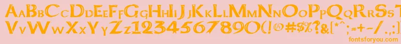 Keltcf-Schriftart – Orangefarbene Schriften auf rosa Hintergrund